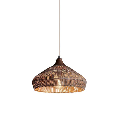 Lustre en osier rattan Élégance Naturelle avec lumière LED