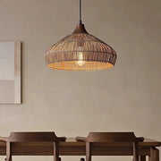 Rattan wicker chandelier Natural Elegance with LED light