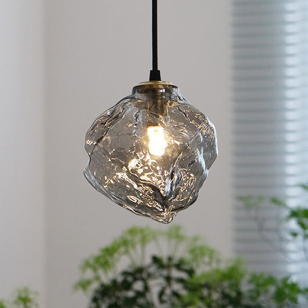 Copper and glass Lava finish – Modern and chic LED pendant light for elegant interiors