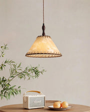 Elegant Wood and Fabric Pendant – Perfect Harmony of Style and Comfort