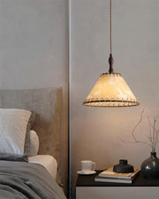Elegant Wood and Fabric Pendant – Perfect Harmony of Style and Comfort