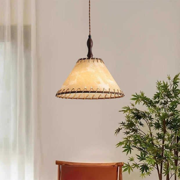 Elegant Wood and Fabric Pendant – Perfect Harmony of Style and Comfort