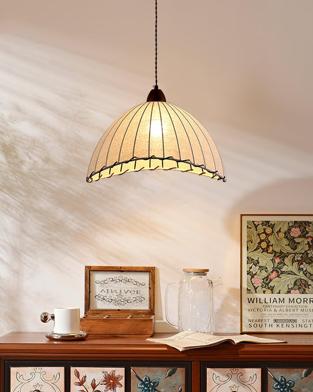 Elegant Wood and Fabric Pendant – Perfect Harmony of Style and Comfort