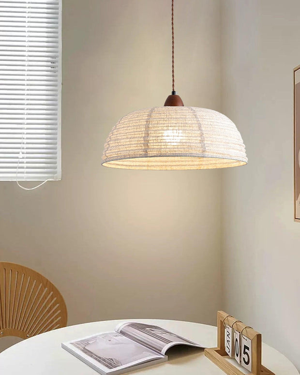 Elegant Wood and Fabric Pendant – Perfect Harmony of Style and Comfort