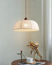 Elegant Wood and Fabric Pendant – Perfect Harmony of Style and Comfort