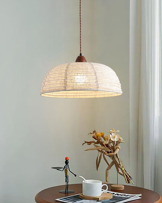 Elegant Wood and Fabric Pendant – Perfect Harmony of Style and Comfort