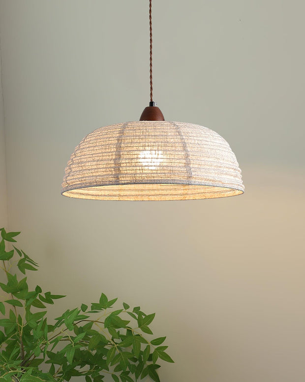 Elegant Wood and Fabric Pendant – Perfect Harmony of Style and Comfort