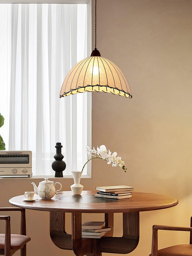 Elegant Wood and Fabric Pendant – Perfect Harmony of Style and Comfort