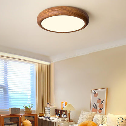 Elegant round wooden ceiling light – Enhance your space with a touch of modern elegance
