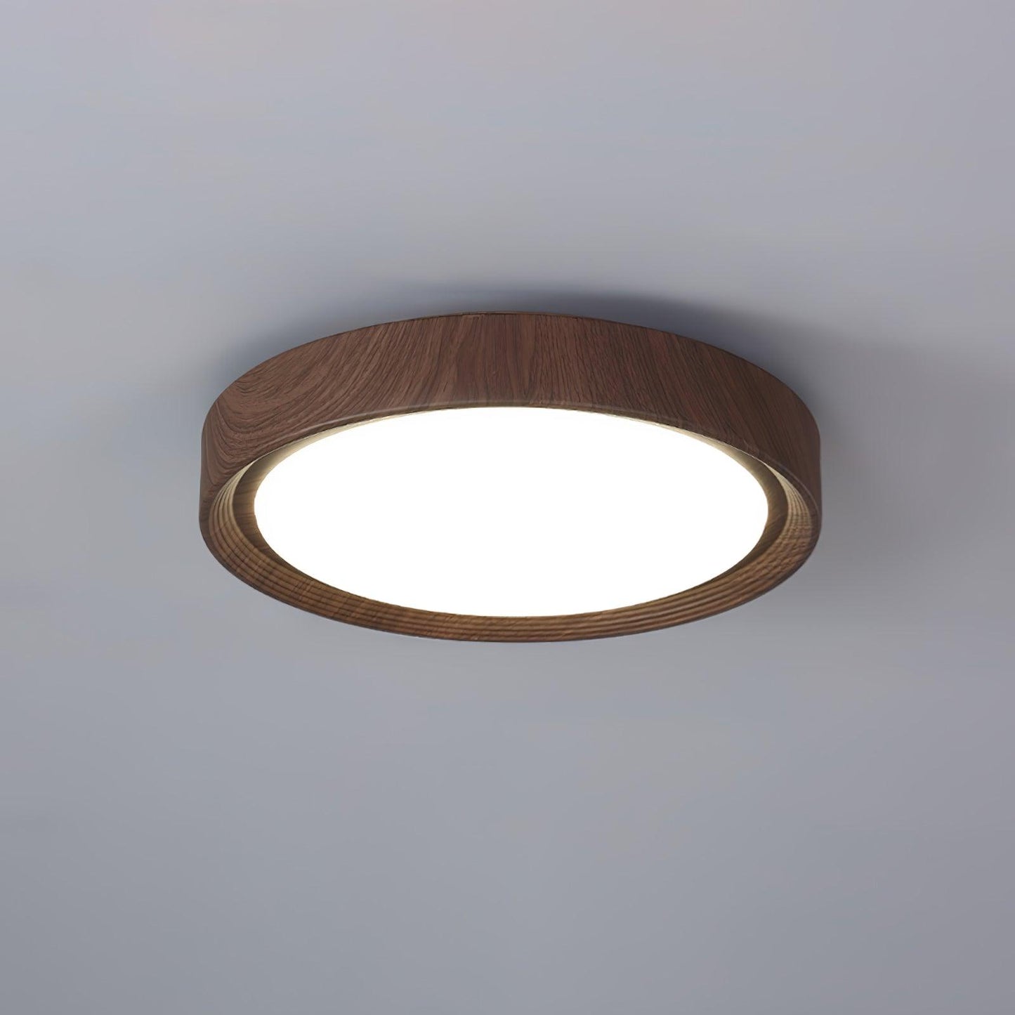 Elegant round wooden ceiling light – Enhance your space with a touch of modern elegance
