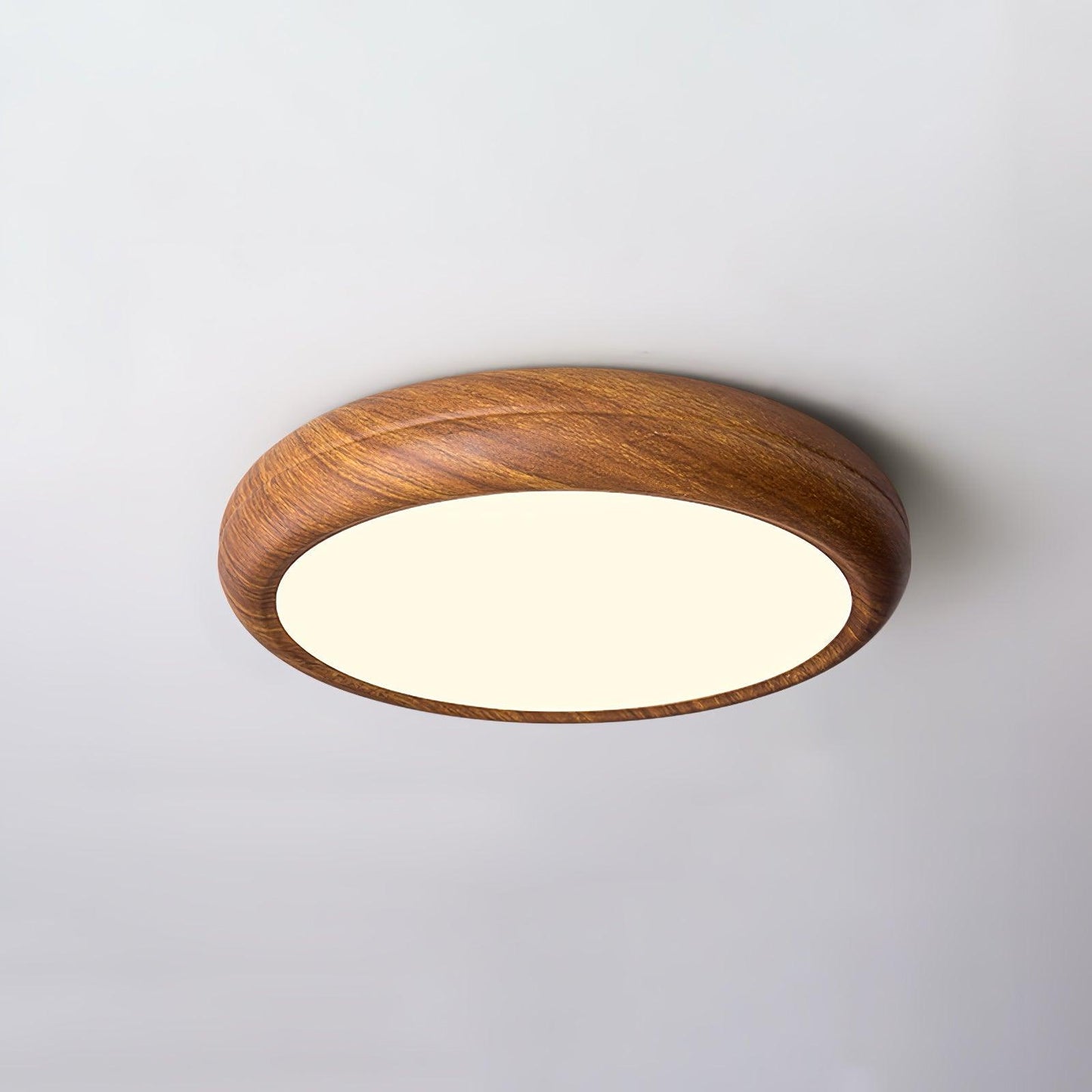 Elegant round wooden ceiling light – Enhance your space with a touch of modern elegance