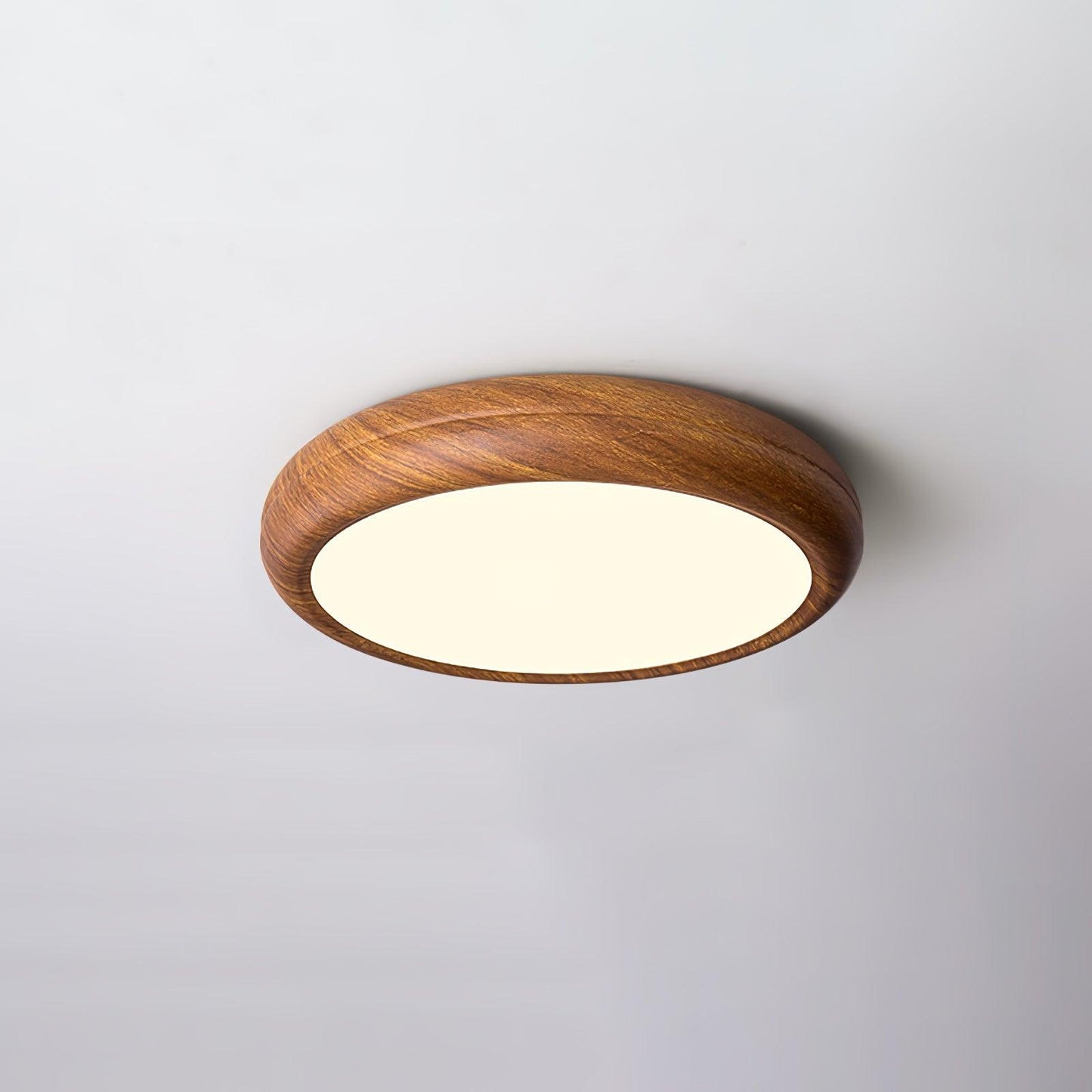 Elegant round wooden ceiling light – Enhance your space with a touch of modern elegance