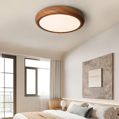 Elegant round wooden ceiling light – Enhance your space with a touch of modern elegance