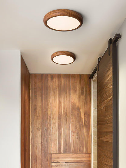 Elegant round wooden ceiling light – Enhance your space with a touch of modern elegance