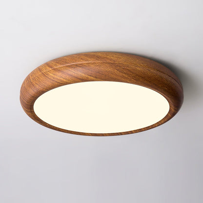 Elegant round wooden ceiling light – Enhance your space with a touch of modern elegance