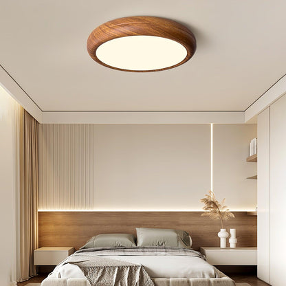 Elegant round wooden ceiling light – Enhance your space with a touch of modern elegance