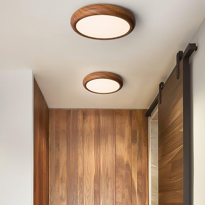 Elegant round wooden ceiling light – Enhance your space with a touch of modern elegance