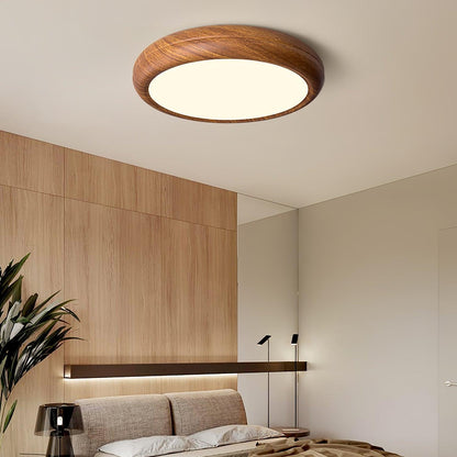 Elegant round wooden ceiling light – Enhance your space with a touch of modern elegance