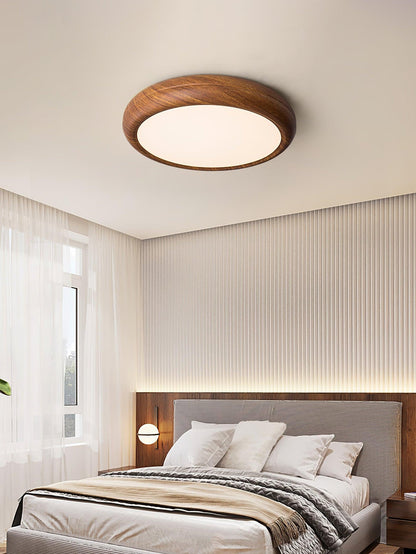 Elegant round wooden ceiling light – Enhance your space with a touch of modern elegance