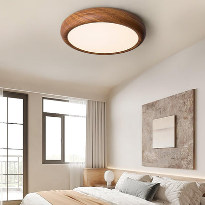 Elegant round wooden ceiling light – Enhance your space with a touch of modern elegance