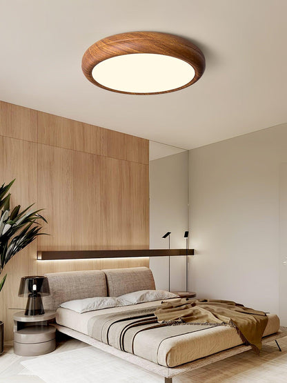 Elegant round wooden ceiling light – Enhance your space with a touch of modern elegance