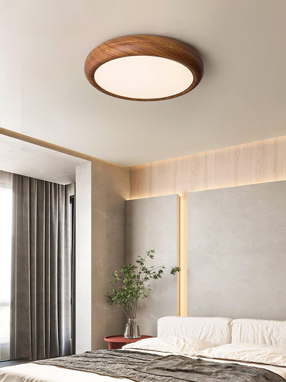 Elegant round wooden ceiling light – Enhance your space with a touch of modern elegance
