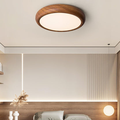 Elegant round wooden ceiling light – Enhance your space with a touch of modern elegance