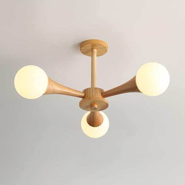 Suspension LED en Bois et Verre Élégante – Parfaitement Conçue pour les Espaces Chaleureux