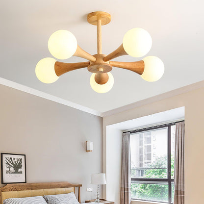 Suspension LED en Bois et Verre Élégante – Parfaitement Conçue pour les Espaces Chaleureux