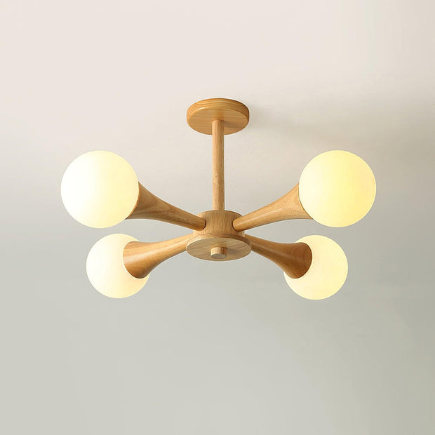 Suspension LED en Bois et Verre Élégante – Parfaitement Conçue pour les Espaces Chaleureux