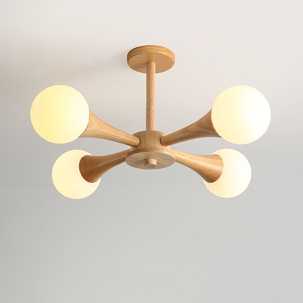 Suspension LED en Bois et Verre Élégante – Parfaitement Conçue pour les Espaces Chaleureux