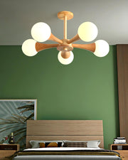Suspension LED en Bois et Verre Élégante – Parfaitement Conçue pour les Espaces Chaleureux
