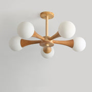Suspension LED en Bois et Verre Élégante – Parfaitement Conçue pour les Espaces Chaleureux