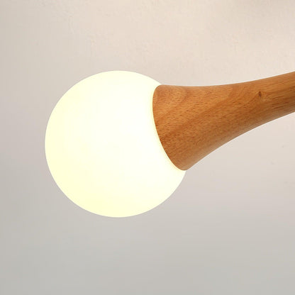 Suspension LED en Bois et Verre Élégante – Parfaitement Conçue pour les Espaces Chaleureux