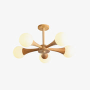 Suspension LED en Bois et Verre Élégante – Parfaitement Conçue pour les Espaces Chaleureux