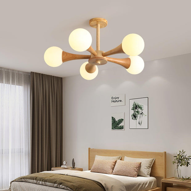 Suspension LED en Bois et Verre Élégante – Parfaitement Conçue pour les Espaces Chaleureux