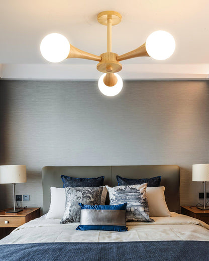 Suspension LED en Bois et Verre Élégante – Parfaitement Conçue pour les Espaces Chaleureux