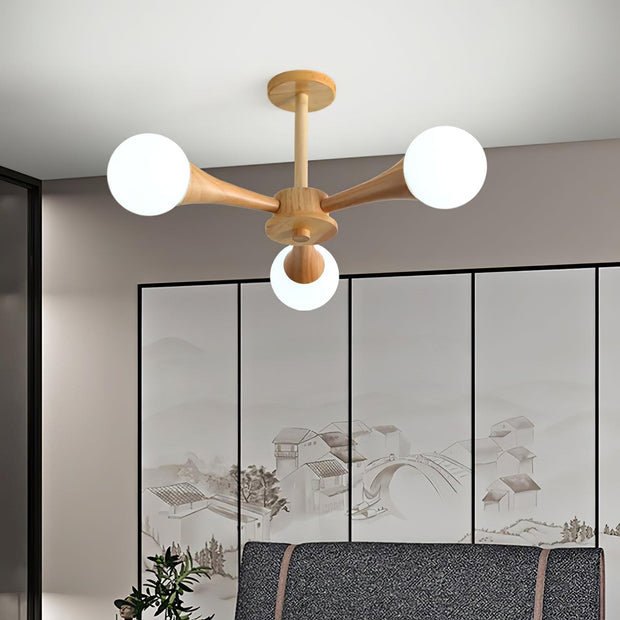 Suspension LED en Bois et Verre Élégante – Parfaitement Conçue pour les Espaces Chaleureux