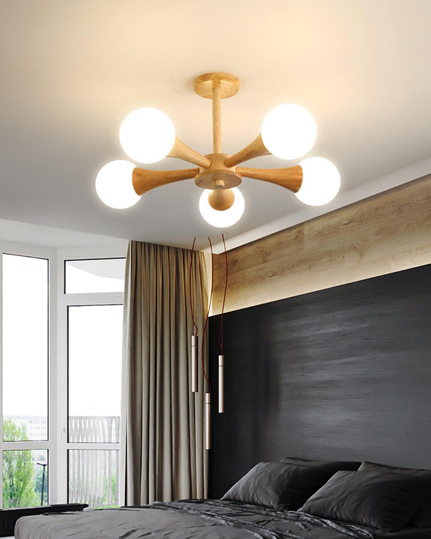 Suspension LED en Bois et Verre Élégante – Parfaitement Conçue pour les Espaces Chaleureux