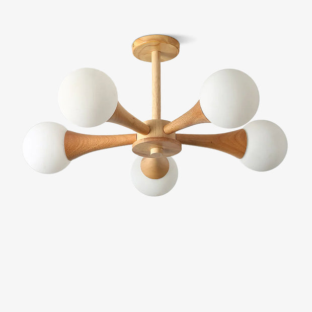 Suspension LED en Bois et Verre Élégante – Parfaitement Conçue pour les Espaces Chaleureux