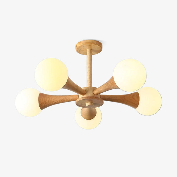 Suspension LED en Bois et Verre Élégante – Parfaitement Conçue pour les Espaces Chaleureux