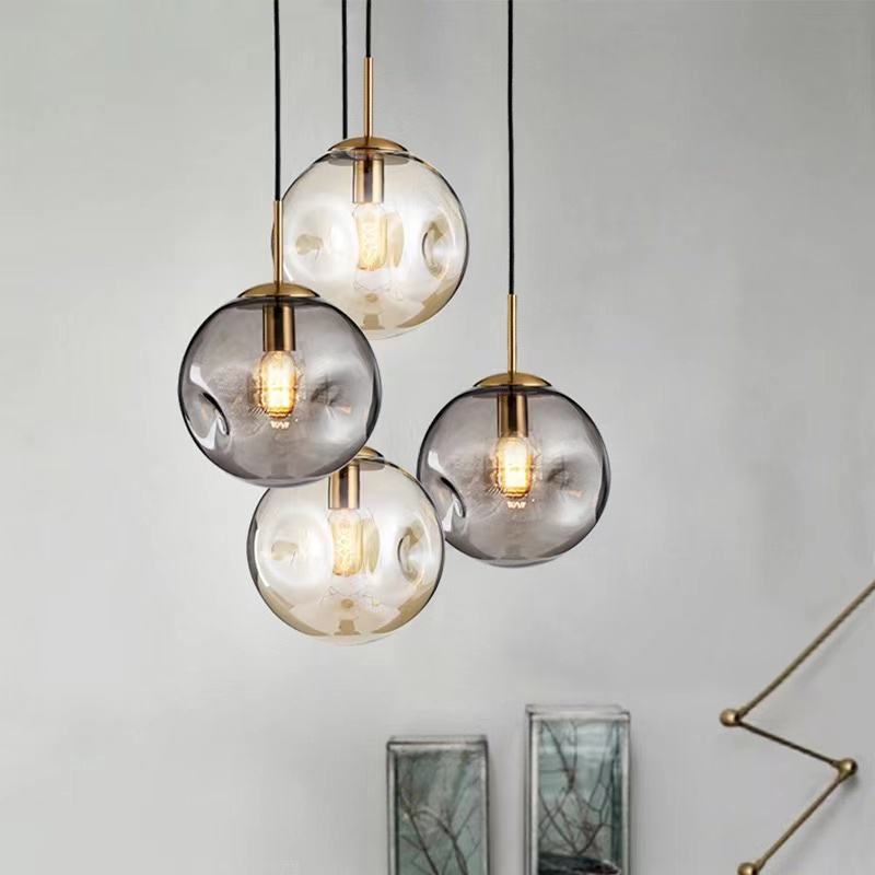 Elegant Scandinavian gold glass pendant – Embrace a refined style with a soft ambient glow