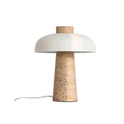 Wabi-Sabi Elegance: Natural Travertine Table Lamp for Peaceful Interiors