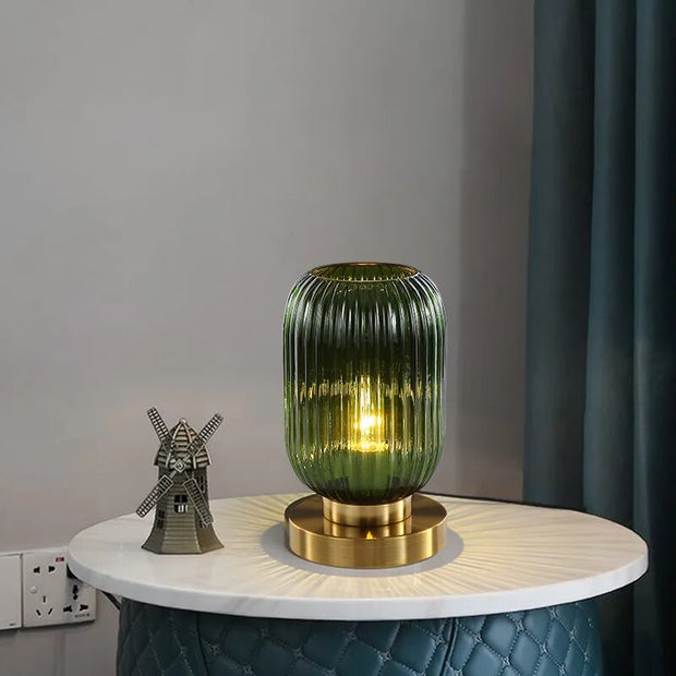 Elegant Nordic glass table lamp – Illuminate your space with modern elegance and a soft LED glow