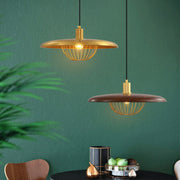 Scandinavian style wooden pendant – Chic industrial hanging lamp