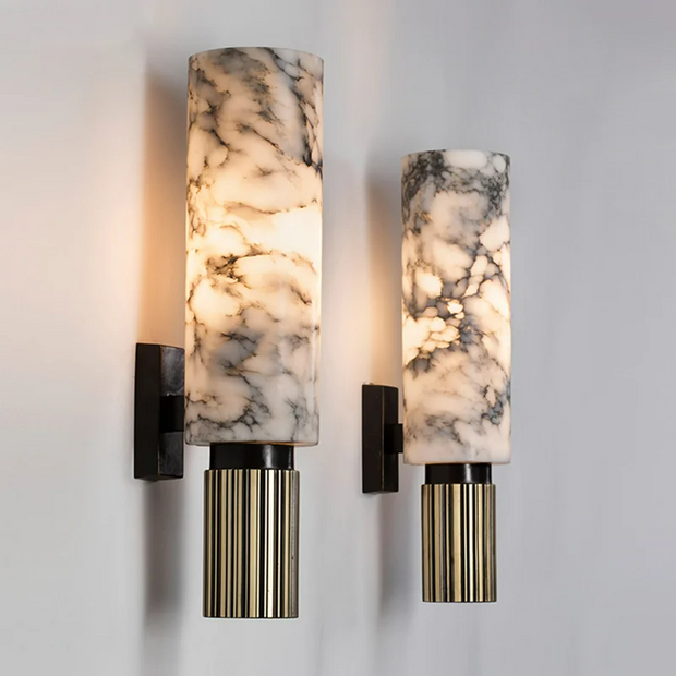 Elegant Wall Sconce in Marble and Copper LED – Illuminate Your Modern Space with Style!