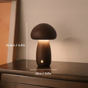 Eco-Friendly Wooden Mushroom Lamp with Touch Control – Rechargeable LED Charm