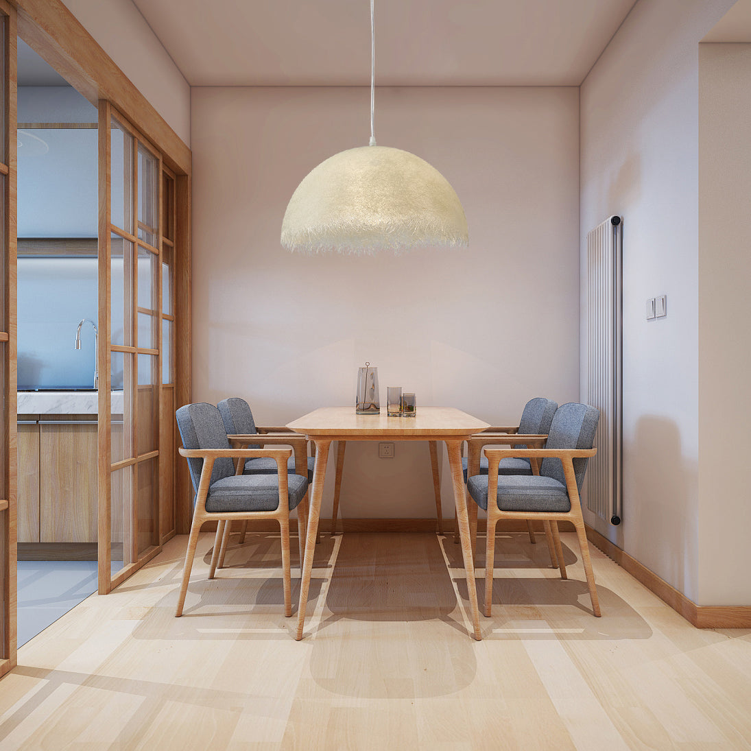 Applique suspendue contemporaine ZNTS – Éclairage LED en résine et métal élégant