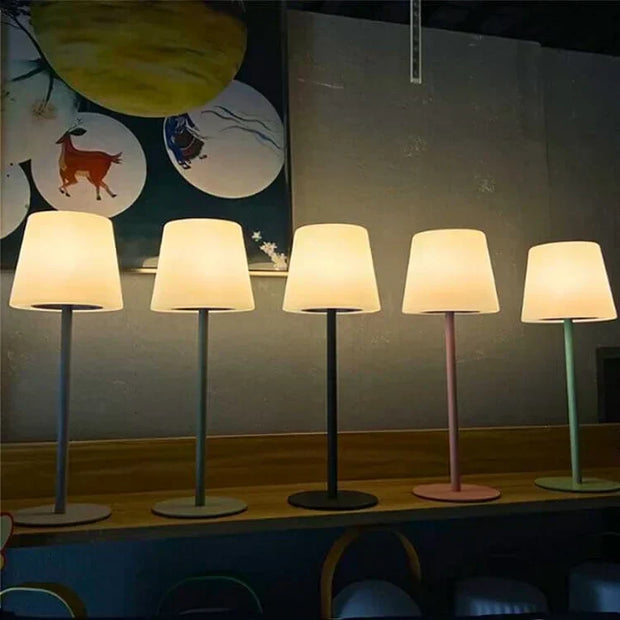 Portable wireless LED table lamp with multicolor ambient lighting - 16 vibrant color options