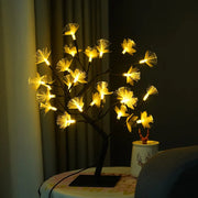Table lamp in the shape of an enchanting fiber optic flower tree – Embrace a soft white glow for an elegant ambiance